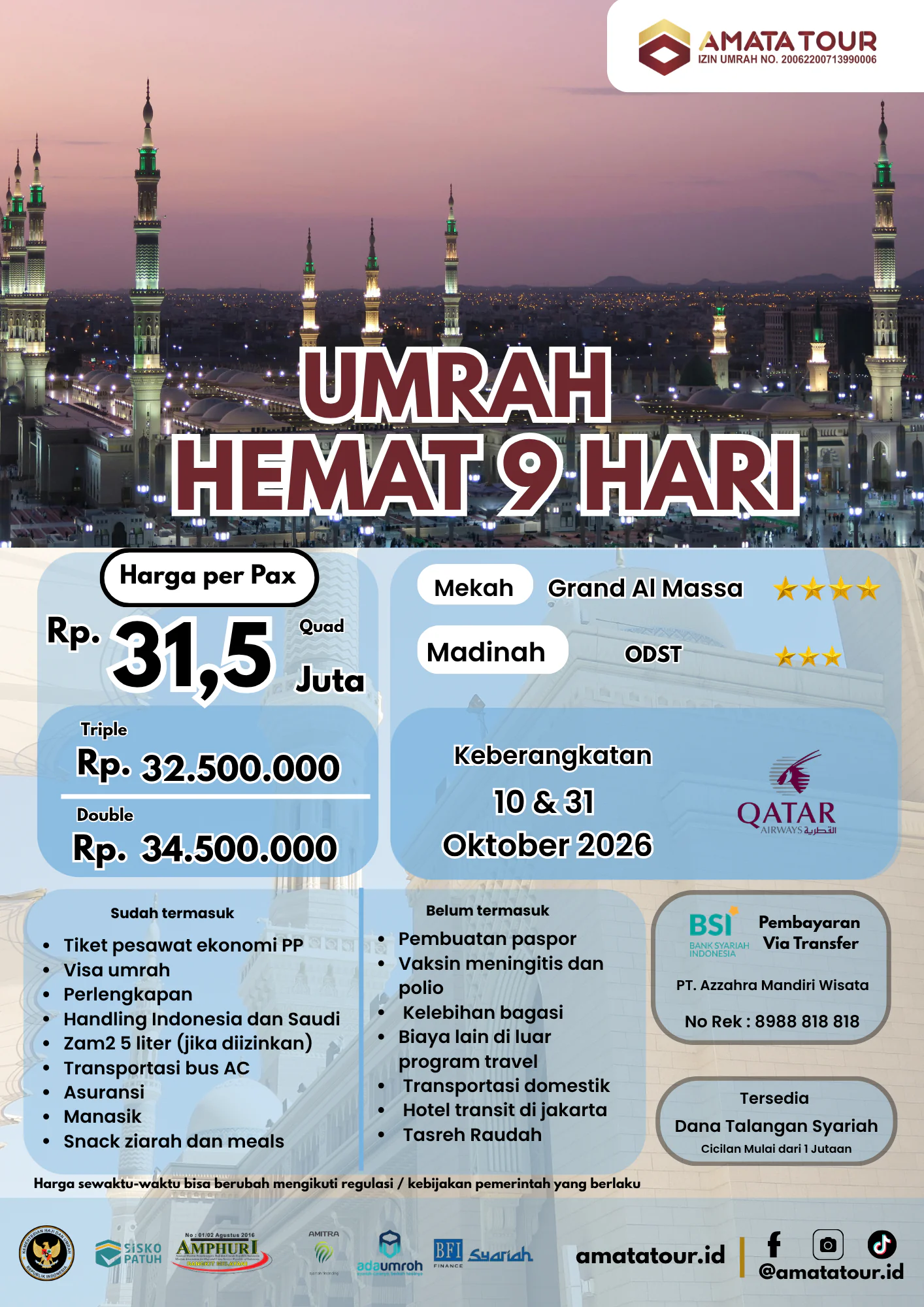Umrah Hemat 9 Hari — Qatar Airways